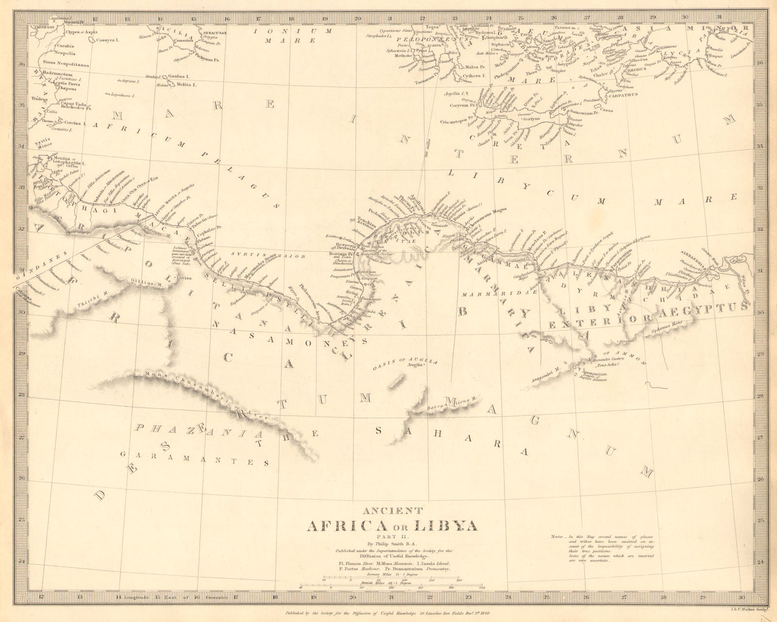 ANCIENT NORTH AFRICA. Syrtis Minor to Alexandria. Libya Egypt. SDUK 1848 map